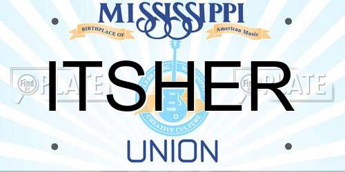 ITSHER Mississippi License Plate