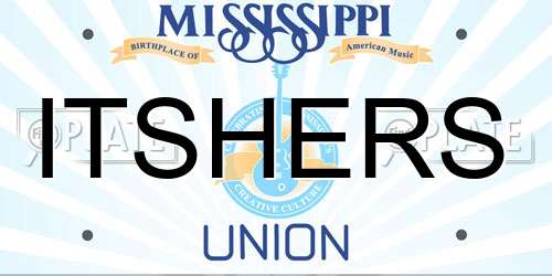 ITSHERS Mississippi License Plate