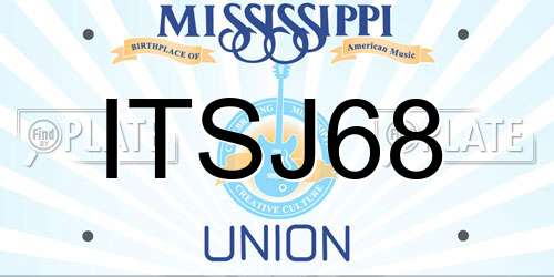 ITSJ68 Mississippi License Plate