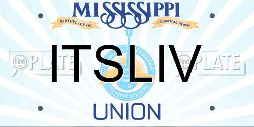ITSLIV Mississippi License Plate