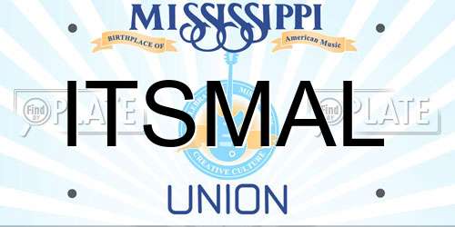 ITSMAL Mississippi License Plate