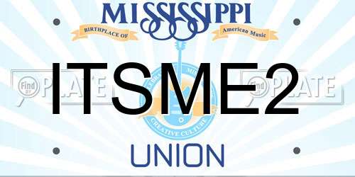 ITSME2 Mississippi License Plate