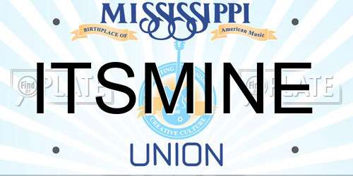 ITSMINE Mississippi License Plate