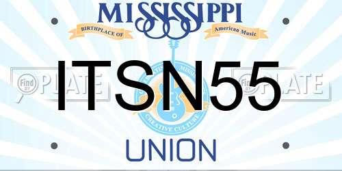 ITSN55 Mississippi License Plate