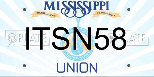 ITSN58 Mississippi License Plate