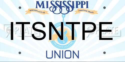 ITSNTPE Mississippi License Plate