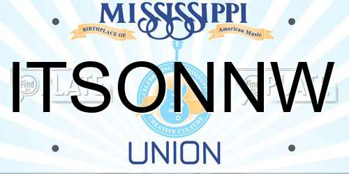 ITSONNW Mississippi License Plate