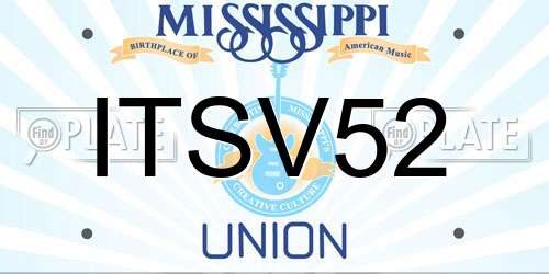 ITSV52 Mississippi License Plate