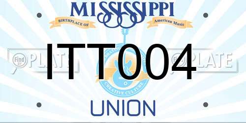 ITT004 Mississippi License Plate