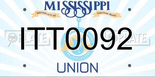 ITT0092 Mississippi License Plate