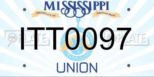 ITT0097 Mississippi License Plate