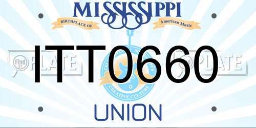 ITT0660 Mississippi License Plate