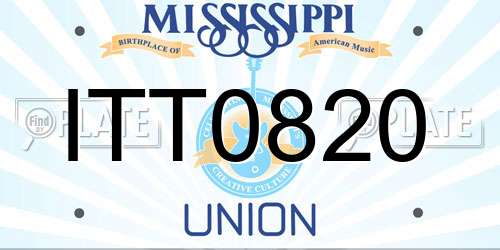 ITT0820 Mississippi License Plate
