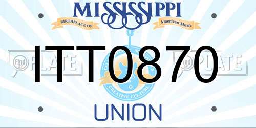 ITT0870 Mississippi License Plate