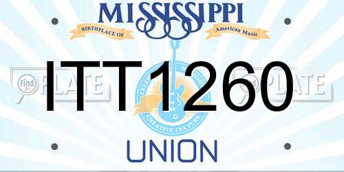 ITT1260 Mississippi License Plate