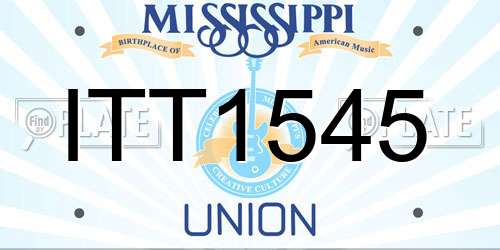 ITT1545 Mississippi License Plate