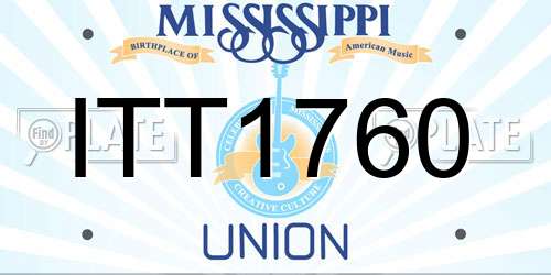 ITT1760 Mississippi License Plate