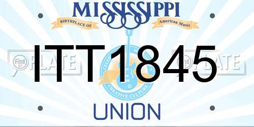 ITT1845 Mississippi License Plate