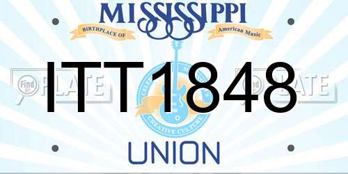 ITT1848 Mississippi License Plate