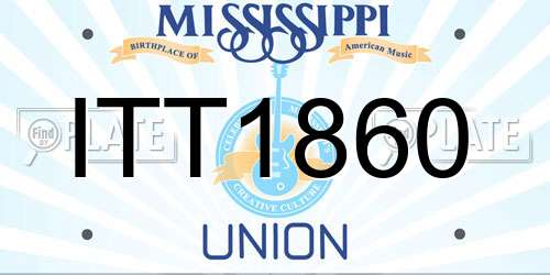 ITT1860 Mississippi License Plate