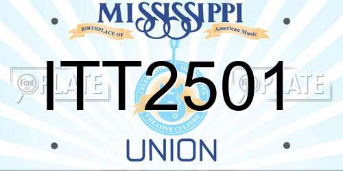 ITT2501 Mississippi License Plate