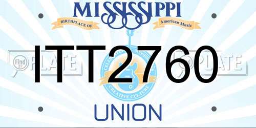 ITT2760 Mississippi License Plate