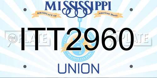 ITT2960 Mississippi License Plate