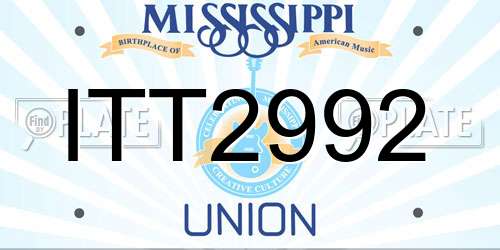 ITT2992 Mississippi License Plate