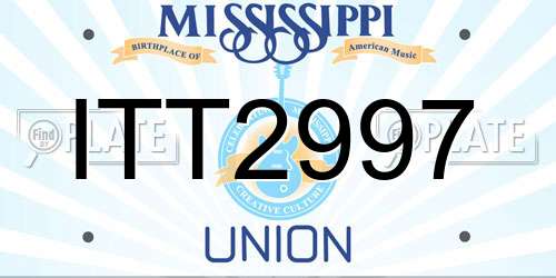 ITT2997 Mississippi License Plate