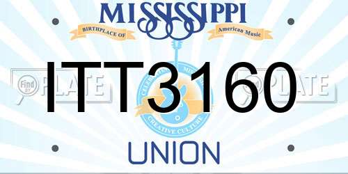 ITT3160 Mississippi License Plate