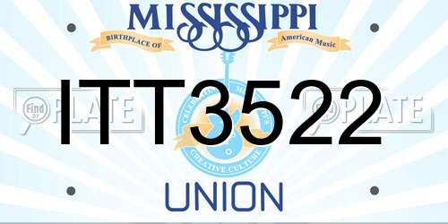 ITT3522 Mississippi License Plate