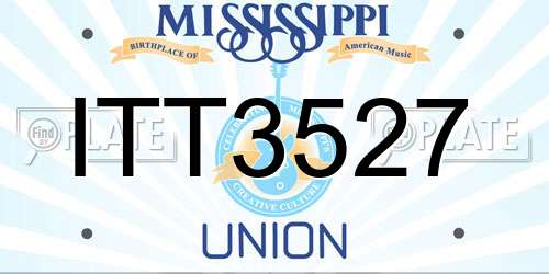 ITT3527 Mississippi License Plate