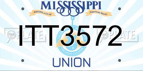 ITT3572 Mississippi License Plate