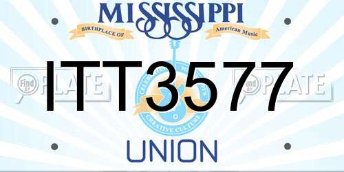 ITT3577 Mississippi License Plate