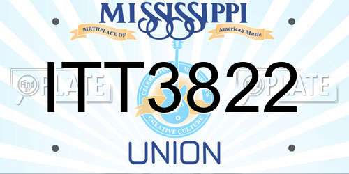ITT3822 Mississippi License Plate
