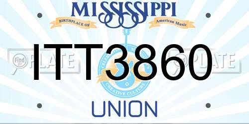 ITT3860 Mississippi License Plate