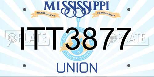 ITT3877 Mississippi License Plate