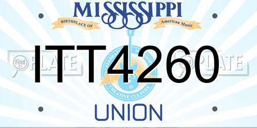 ITT4260 Mississippi License Plate