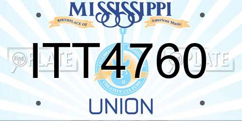 ITT4760 Mississippi License Plate
