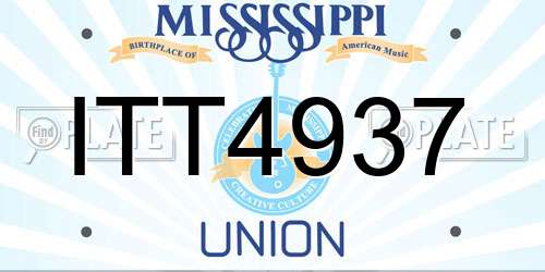 ITT4937 Mississippi License Plate