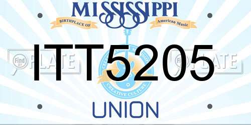 ITT5205 Mississippi License Plate