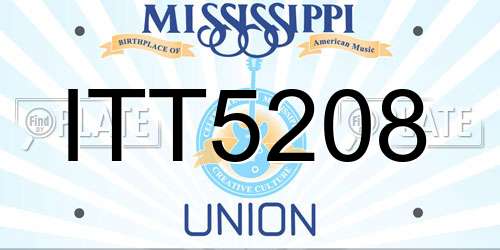 ITT5208 Mississippi License Plate