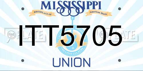 ITT5705 Mississippi License Plate