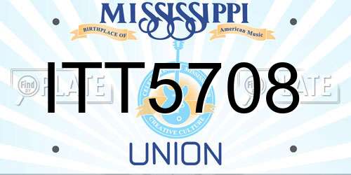 ITT5708 Mississippi License Plate