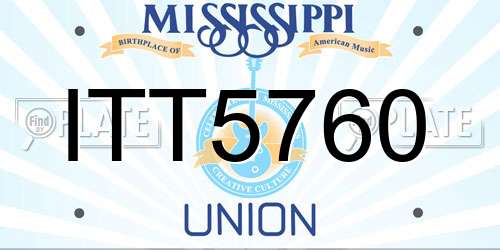 ITT5760 Mississippi License Plate