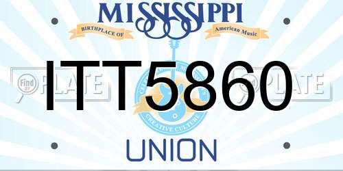 ITT5860 Mississippi License Plate