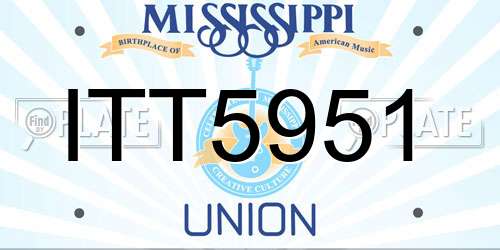 ITT5951 Mississippi License Plate