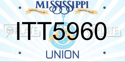 ITT5960 Mississippi License Plate