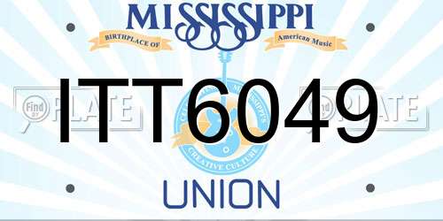 ITT6049 Mississippi License Plate
