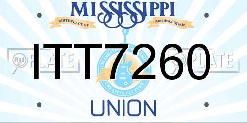 ITT7260 Mississippi License Plate